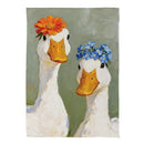 Floral Geese Suede Flag House