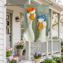 Floral Geese Suede Flag House