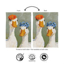 Floral Geese Suede Flag House