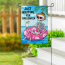 Just Waiting for Halloween  Suede Garden Flag