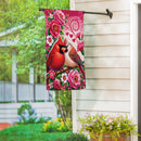 Cardinal Lovers Suede House Flag