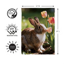 Curious Bunny Suede Flag Garden