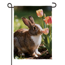 Curious Bunny Suede Flag Garden