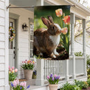 Curious Bunny Suede Flag House