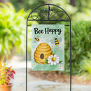Bee Happy Hive Suede Garden Flag Garden