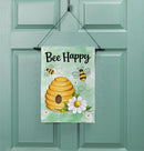 Bee Happy Hive Suede Garden Flag Garden