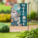 Seashell Welcome Suede Flag Garden