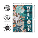 Seashell Welcome Suede Flag Garden