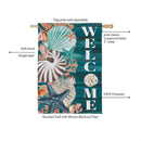 Seashell Welcome Suede Flag House