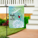 Make A Wish Dandelion Suede Flag Garden