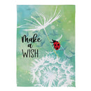 Make A Wish Dandelion Suede Flag Garden