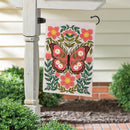 Floral Patterned Butterfly Suede Flag Garden