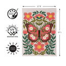 Floral Patterned Butterfly Suede Flag Garden