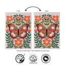 Floral Patterned Butterfly Suede Flag Garden