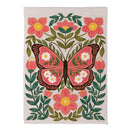 Floral Patterned Butterfly Suede Flag House