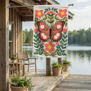 Floral Patterned Butterfly Suede Flag House