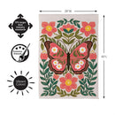 Floral Patterned Butterfly Suede Flag House
