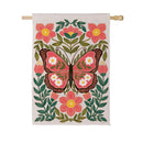 Floral Patterned Butterfly Suede Flag House