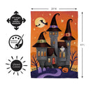 Haunted House Nighttime Suede Flag House