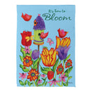 It's Time To Bloom Suede House Flag
