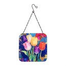 Cottage Garden Suncatcher Square Glass, 8", Asst of 4