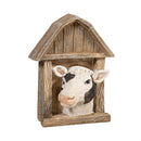 Petal & Plow Table Decor Resin Farm Animal in Barn, 4"H, Asst of 2, CDU