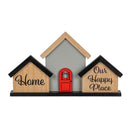 Cottage Garden Table Decor Wood and Metal House with 8 Magnetic Icons, 16.25"L