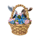 Hop Into Spring Table Decor Resin Bunnies in Flower Basket, 4"H, CDU