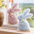 Hop Into Spring Table Decor Fabric Bunny, 12"H, Asst of 2