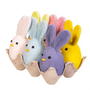 Hop Into Spring Table Decor, Flocked Bunnies in Egg Carton, 5"H