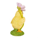 Hop Into Spring Table Decor Resin Chick with Flower, 5.75"H, Asst of 2, CDU