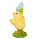 Hop Into Spring Table Decor Resin Chick with Flower, 5.75"H, Asst of 2, CDU