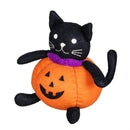 Haunted House Table Decor Fabric Cat in Jack-O-Lantern, 6.5"H
