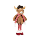 Holiday Poinsettia Table Decor Fabric Highland Cow, 18.75"