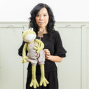 Cottage Garden Table Decor, Fabric Frog with Dangling Legs, Asst of 2, 22.8"H