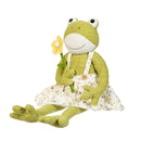 Cottage Garden Table Decor, Fabric Frog with Dangling Legs, Asst of 2, 22.8"H