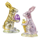 Hop Into Spring Table Decor Resin Foil Bunny, 4.9"H, Asst of 2