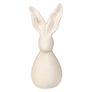 Hop Into Spring Table Decor Ceramic Bunny with Wavy Ears, Set of 2