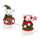 Twas the Night Table Decor Fabric Mouse, 7.75"H, Asst of 2