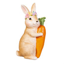 Hop Into Spring Table Decor Resin Bunny with Floral Crown, 6.5"H, Asst of 2