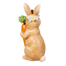 Hop Into Spring Table Decor Resin Bunny with Floral Crown, 6.5"H, Asst of 2