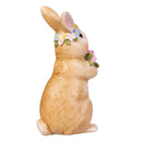 Hop Into Spring Table Decor Resin Bunny with Floral Crown, 6.5"H, Asst of 2