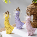Memorial Table Decor Resin Angel Holding Bird, 9"H, Asst of 3