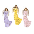 Memorial Table Decor Resin Angel Holding Bird, 9"H, Asst of 3