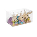 Bunny Blooms Table Decor Fabric Floral Bunny, 4.5", Set of 3