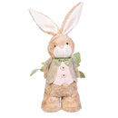 Hop Into Spring Table Decor, Fabric Bunny with Wood Wheelbarrow, 16"H