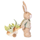 Hop Into Spring Table Decor, Fabric Bunny with Wood Wheelbarrow, 16"H