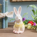 Hop Into Spring Table Decor, Ceramic Irridescent Bunny, 6.8"H