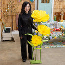 Cottage Garden Decor Paper Yellow Flower, 56"H