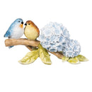 Cottage Garden Table Decor Resin Bird on Branch with Flowers, 9.3"L, Asst of 2